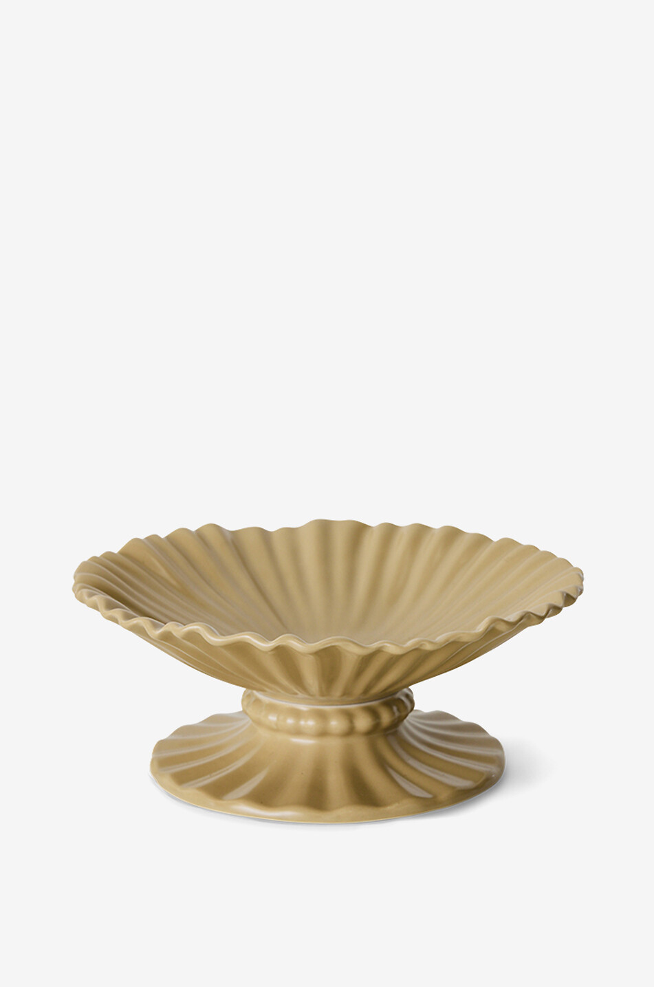 HKLIVING New Classics Ribble ribbed stoneware footed cup Home CAMEL 2