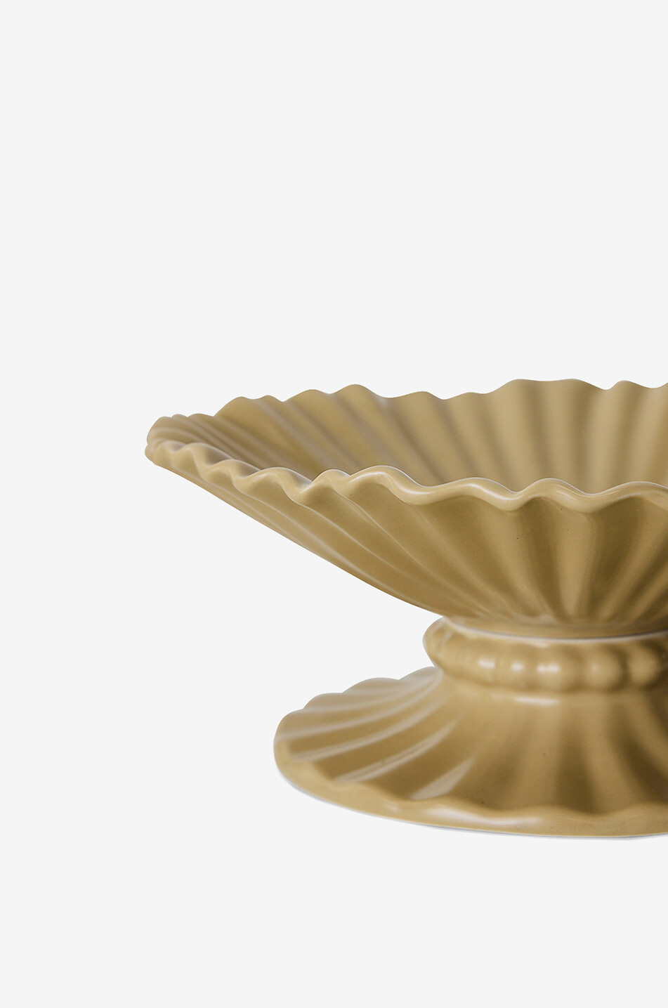 HKLIVING New Classics Ribble ribbed stoneware footed cup Home CAMEL 6