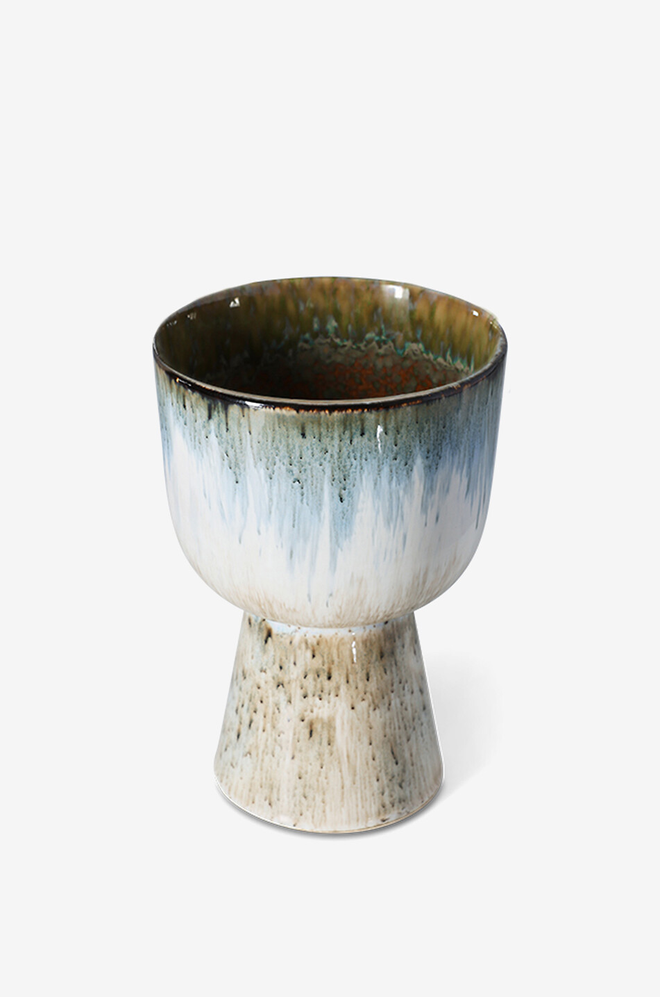 HKLIVING Cache-pot en grès émaillé sur pied Retro Glacier Maison MULTICOLORE 2