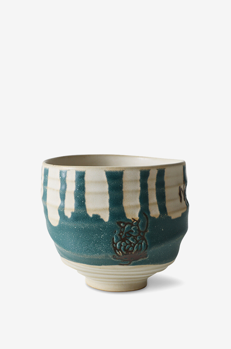 HKLIVING Gestreifte Kaffeetasse aus handwerklichem Steinzeug Artist Ceramics Dipped Haus BUNT 1