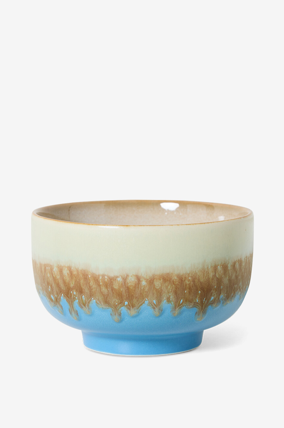 HKLIVING Suppenschüssel aus glasiertem Steinzeug 70s Ceramics Azure Haus BLAU 1
