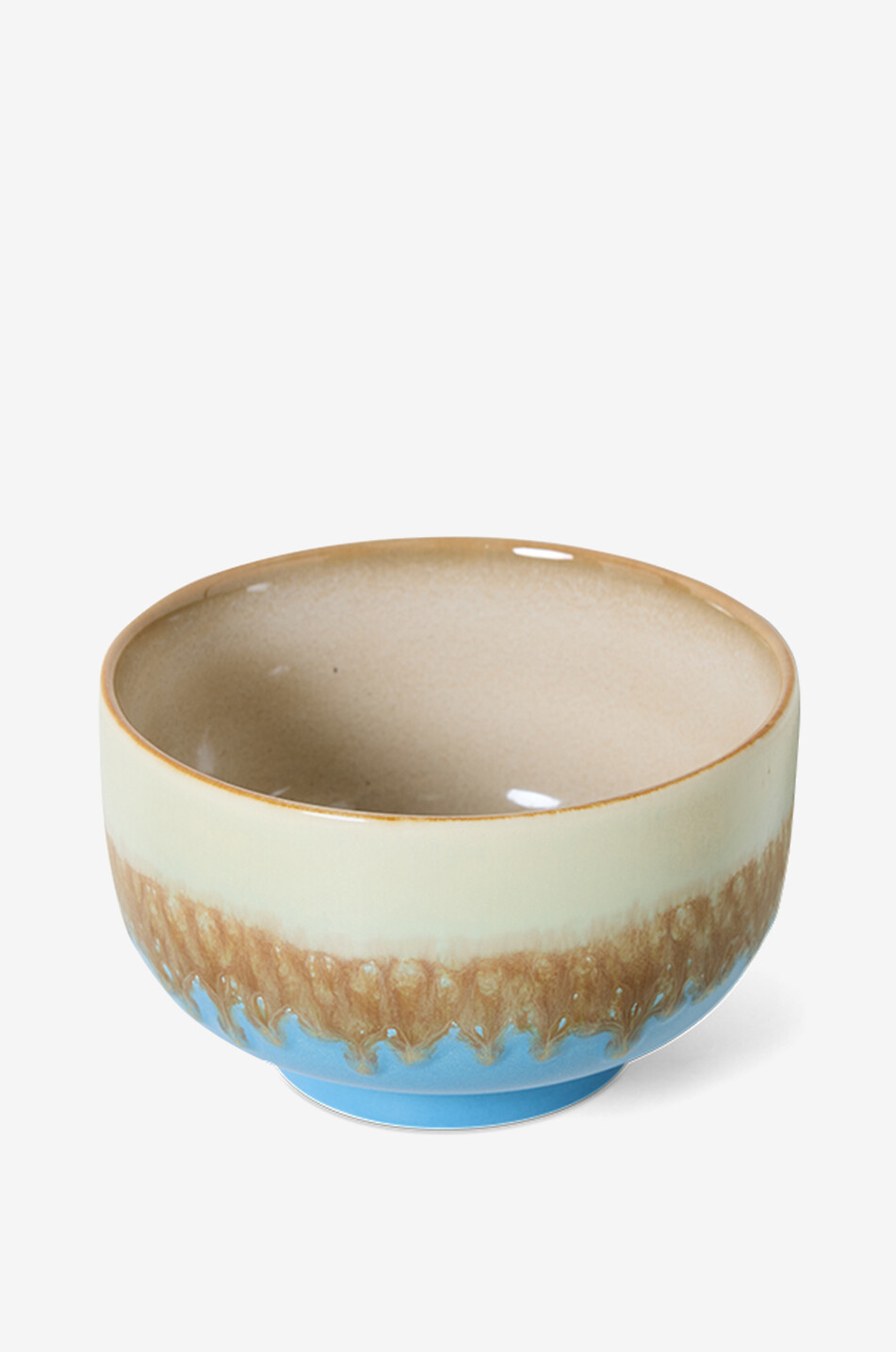 HKLIVING Suppenschüssel aus glasiertem Steinzeug 70s Ceramics Azure Haus BLAU 2