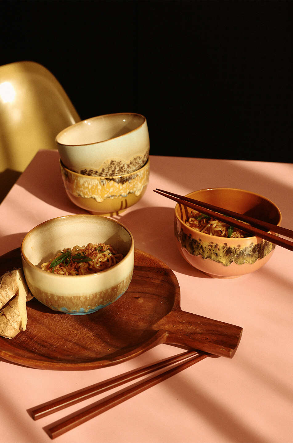 HKLIVING Suppenschüssel aus glasiertem Steinzeug 70s Ceramics Azure Haus BLAU 4