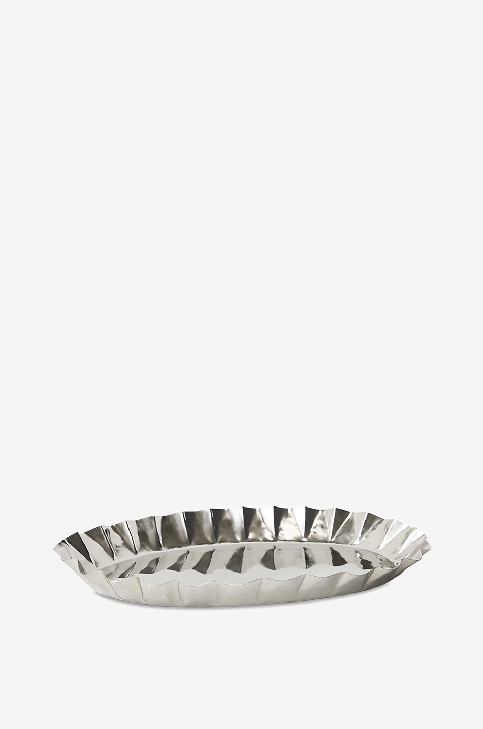 HKLIVING Ovales Tablett aus Edelstahl mit gewelltem Rand New Classics Chrome Haus SILBER 2