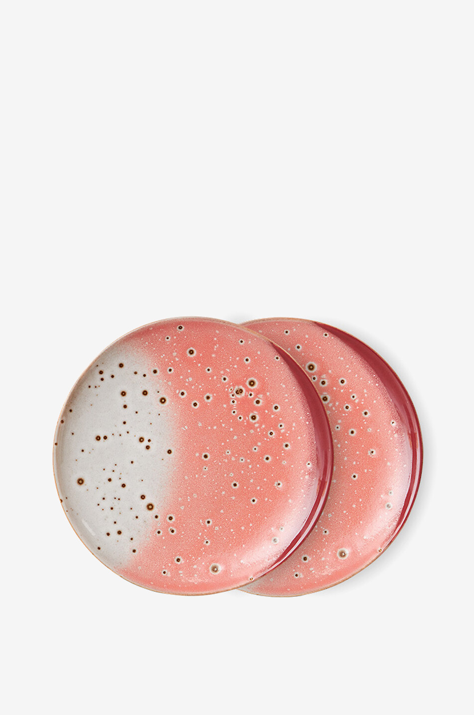 Lychee 70s Ceramics glazed stoneware dessert plates set of two