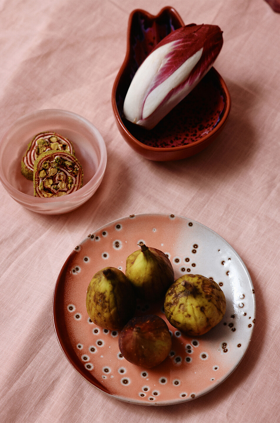 HKLIVING Lychee 70s Ceramics glazed stoneware dessert plates set of two Home PINK 3