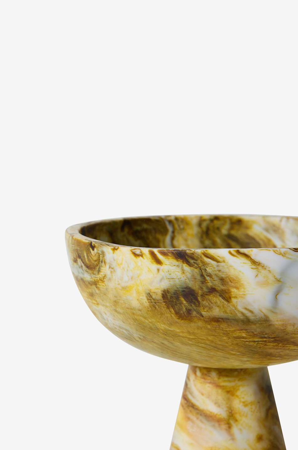 HKLIVING Skulptur aus marmorierter Polyresin auf Sockel Marbled Ochre Haus BUNT 6