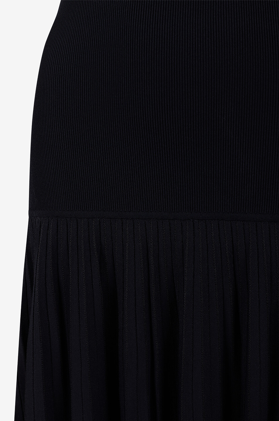 ALAÏA Sleeveless midi knit dress with sheer pleating Women BLACK 3