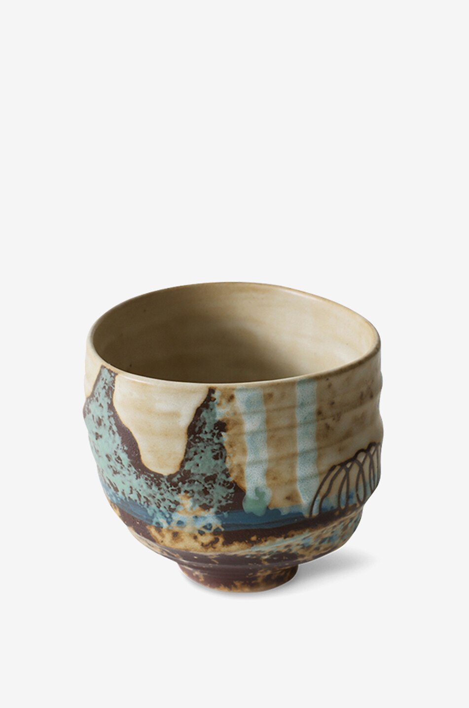 HKLIVING Artist Ceramics Scratched engraved stoneware coffee cup Home MULTI COLOURED 2