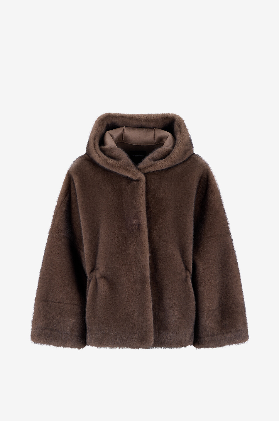 Faux fur hooded short coat