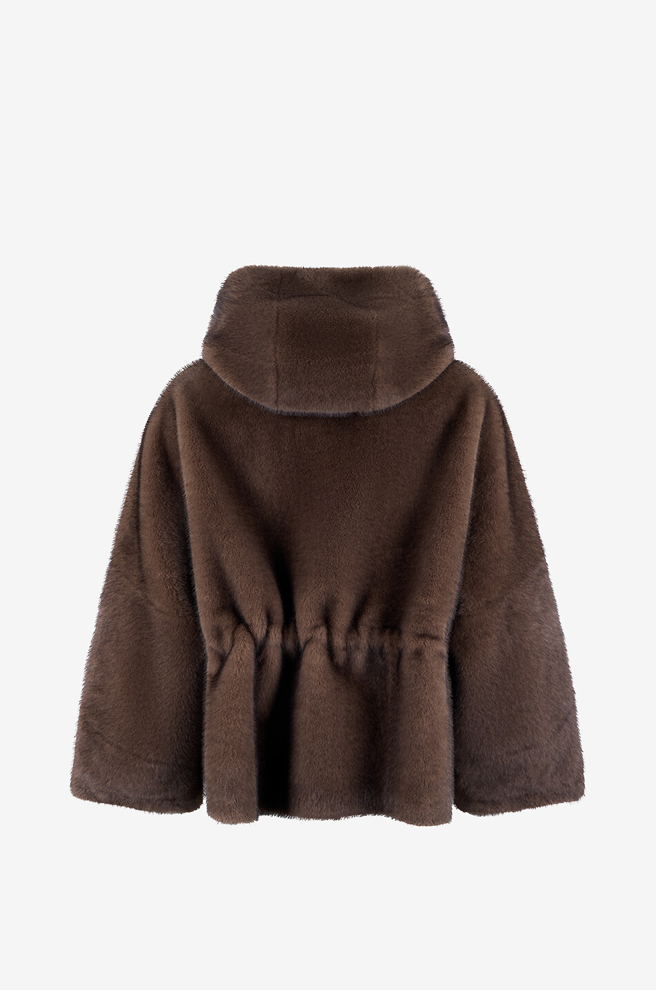 BONGENIE Faux fur hooded short coat Women BROWN 2