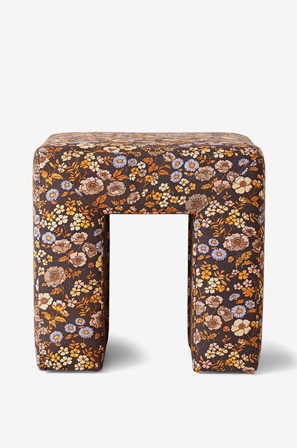 HKLIVING Lobby Bloom floral print upholstered stool Home MULTI COLOURED 1