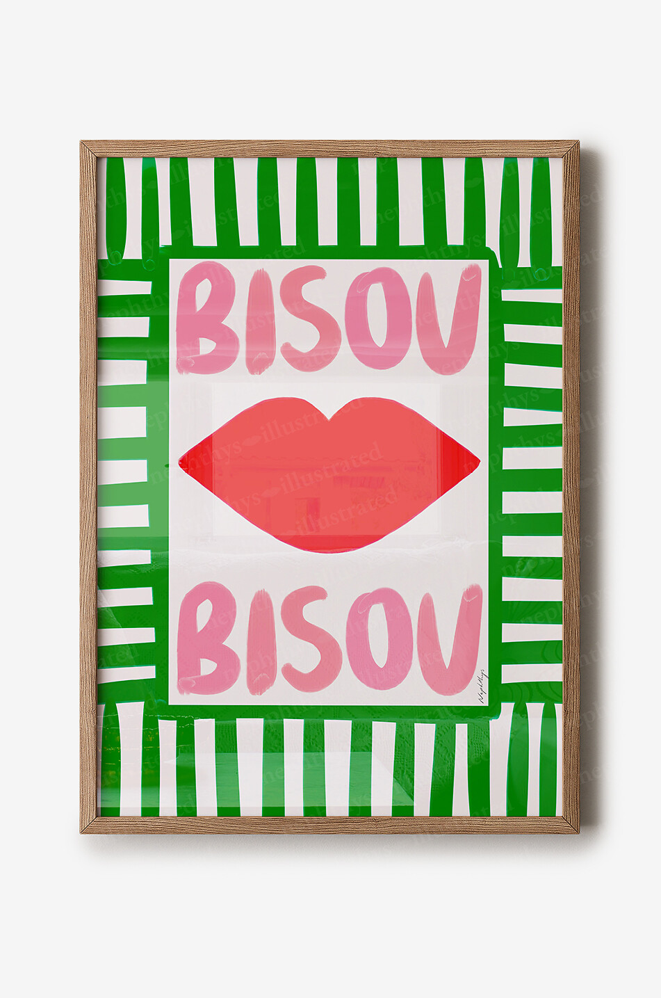 Bisou Bisou A2 striped canvas print