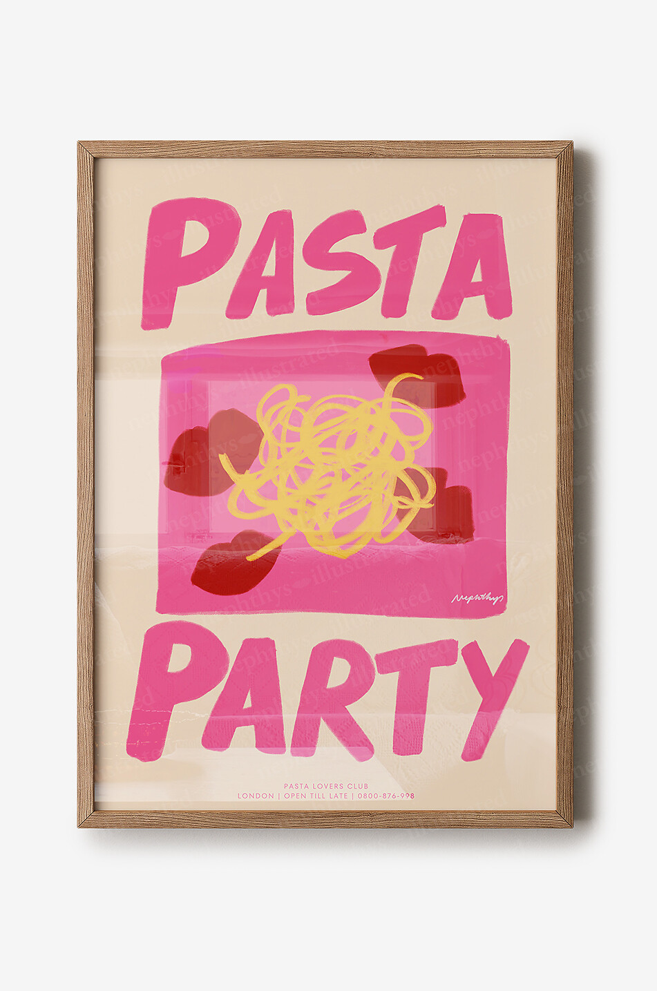 Affiche sur toile encadrée Pasta Party A2