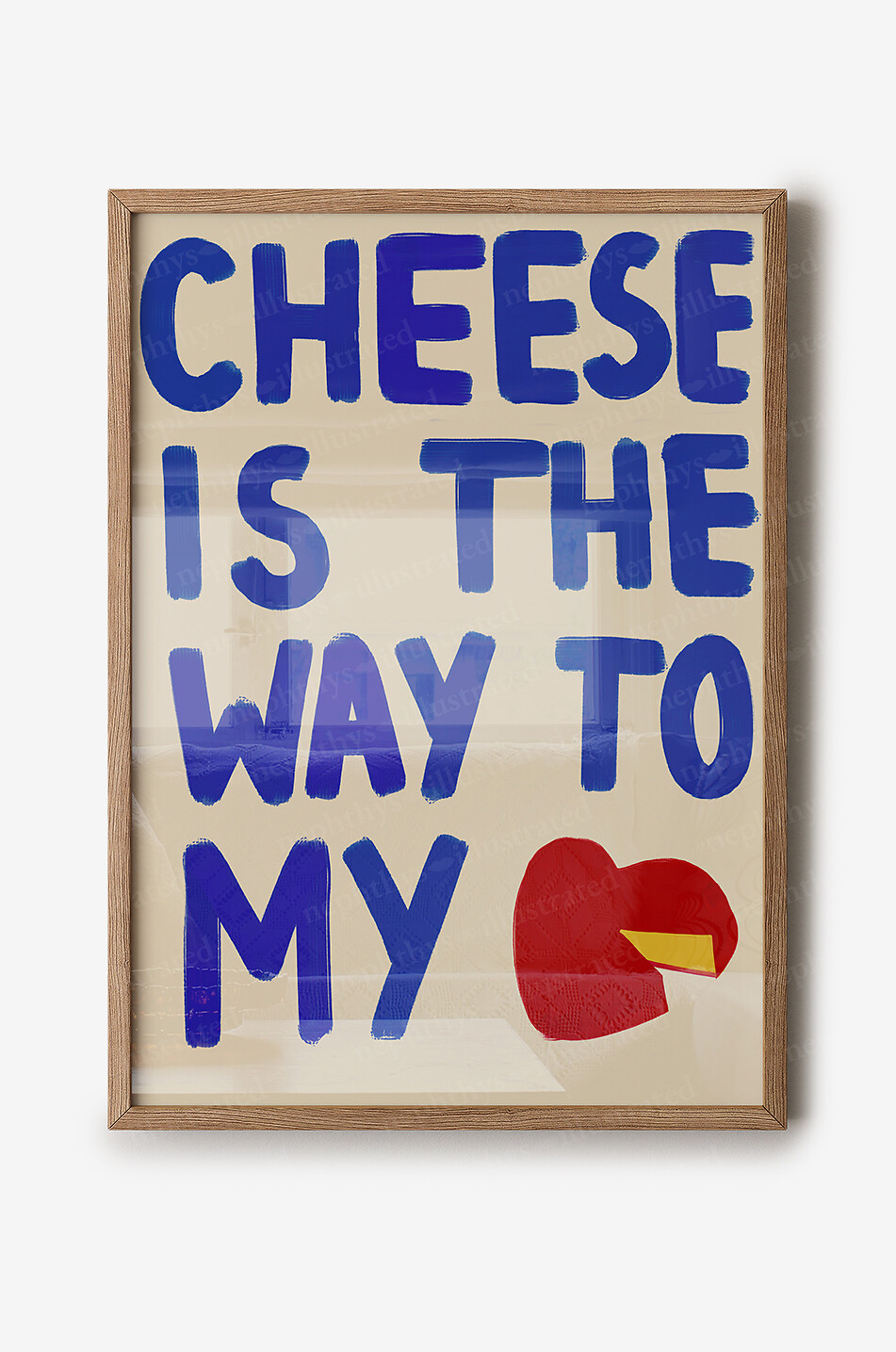 NEPHTHYS ILLUSTRATED Affiche sur toile format A3 Cheese Lover A3 Maison BLEU 1