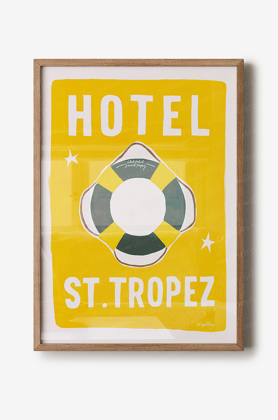 Hotel St.Tropez illustrated canvas print A3