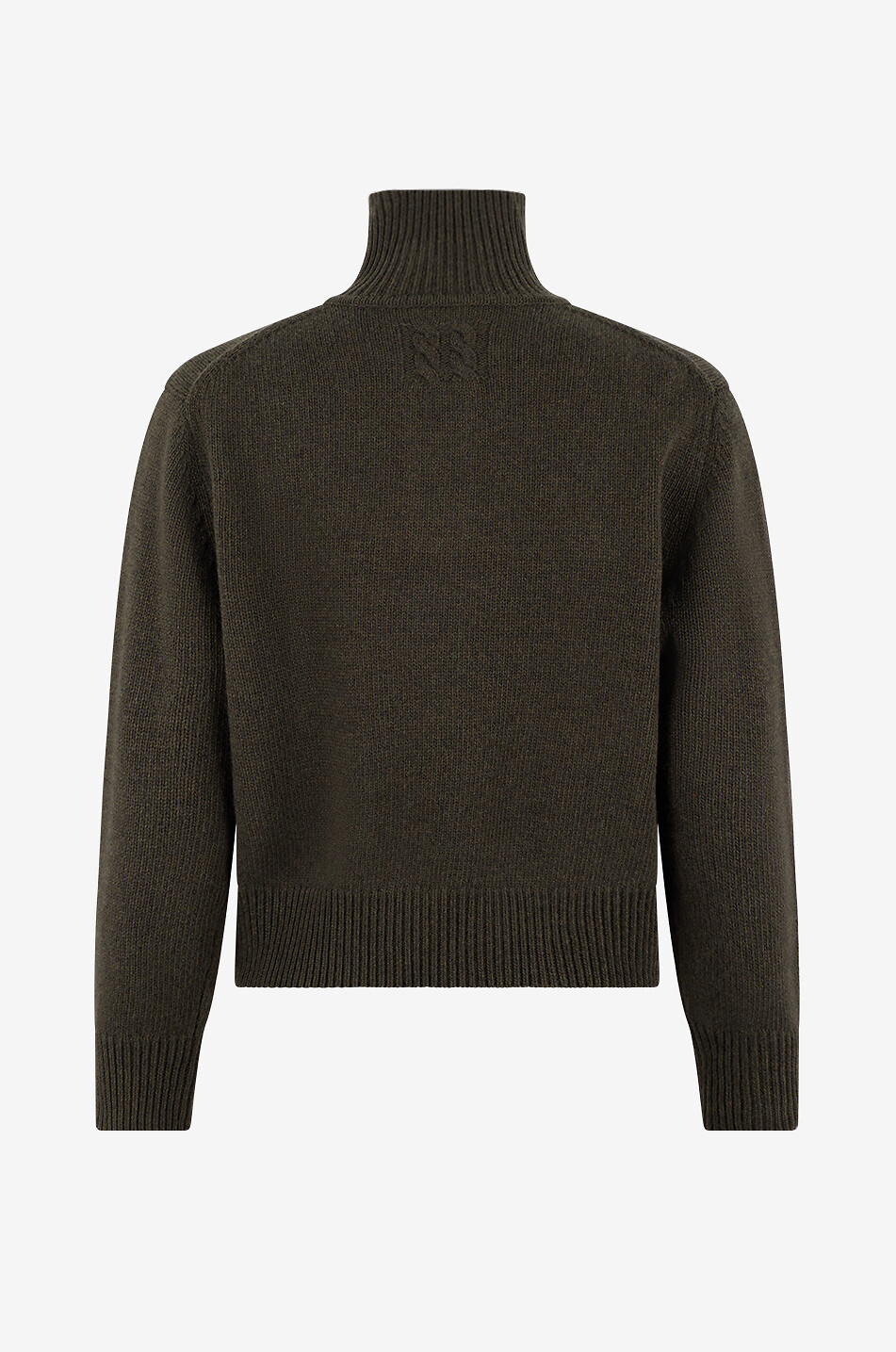 NILI LOTAN Pull ample à col montant boutonné en laine Renata Femme VERT FONCÉ 2