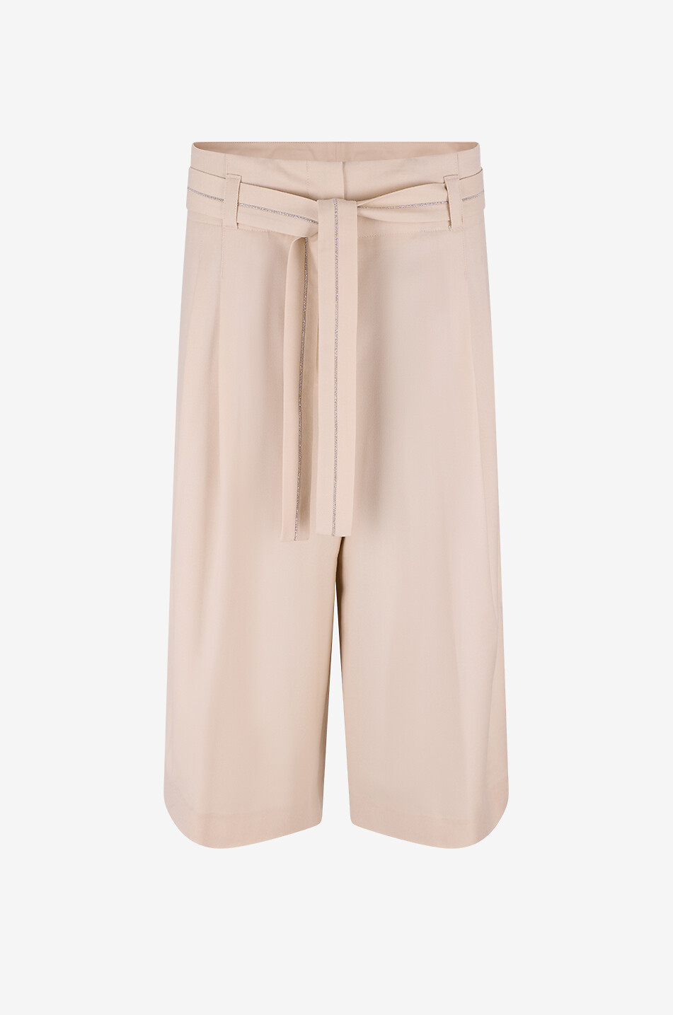 PESERICO Bermuda wide-leg virgin wool blend shorts with tie waist Women BEIGE 1