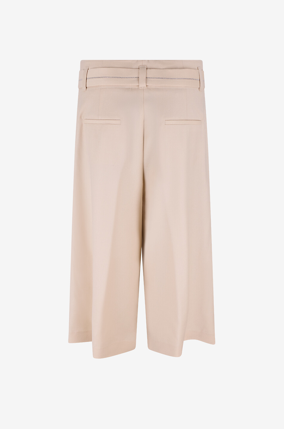 PESERICO Bermuda wide-leg virgin wool blend shorts with tie waist Women BEIGE 2