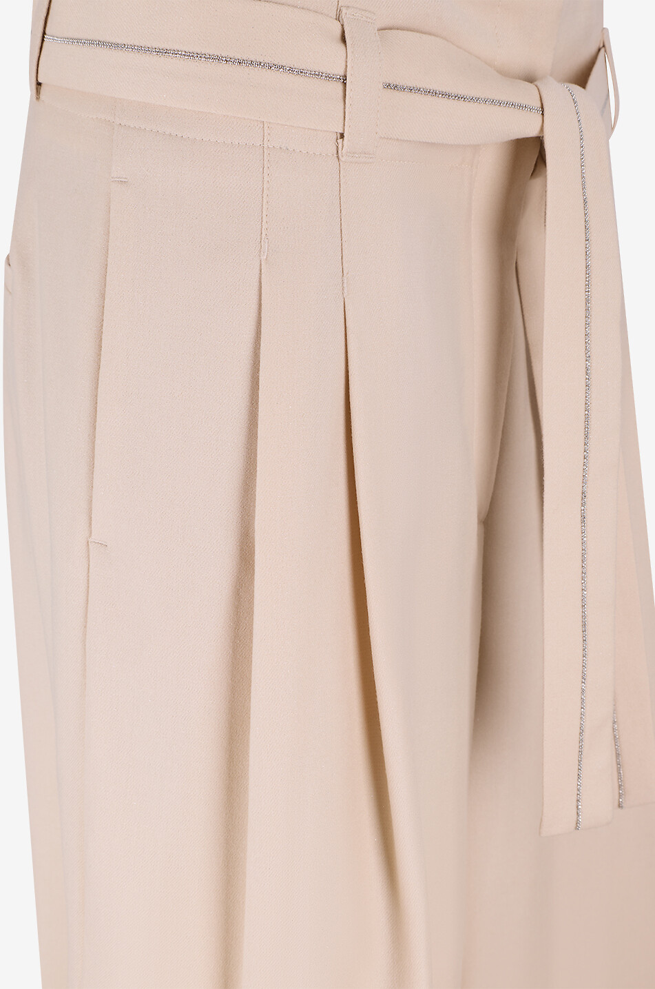 PESERICO Bermuda wide-leg virgin wool blend shorts with tie waist Women BEIGE 3