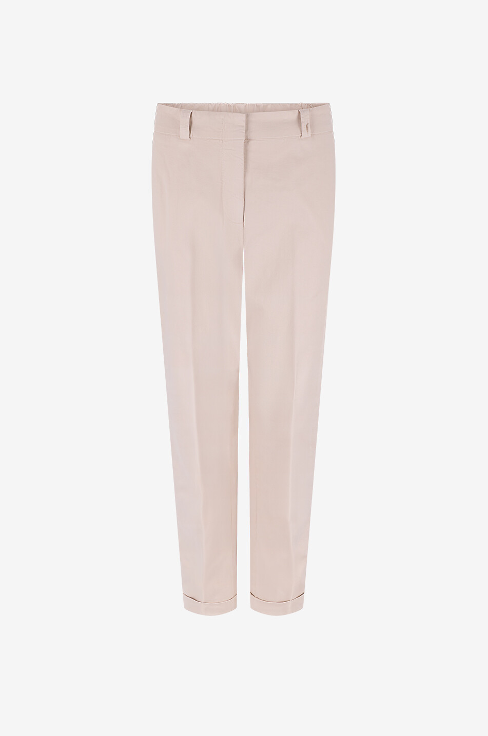 PESERICO Carrot-fit elasticated-waist blended cotton trousers Women BEIGE 1