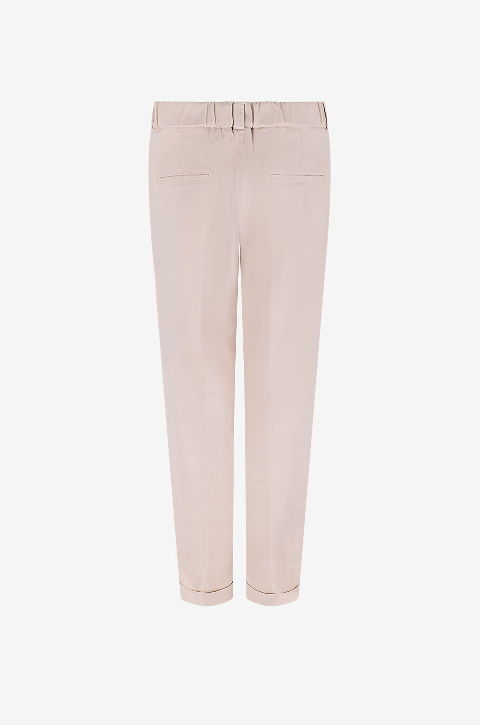 PESERICO Carrot-fit elasticated-waist blended cotton trousers Women BEIGE 2