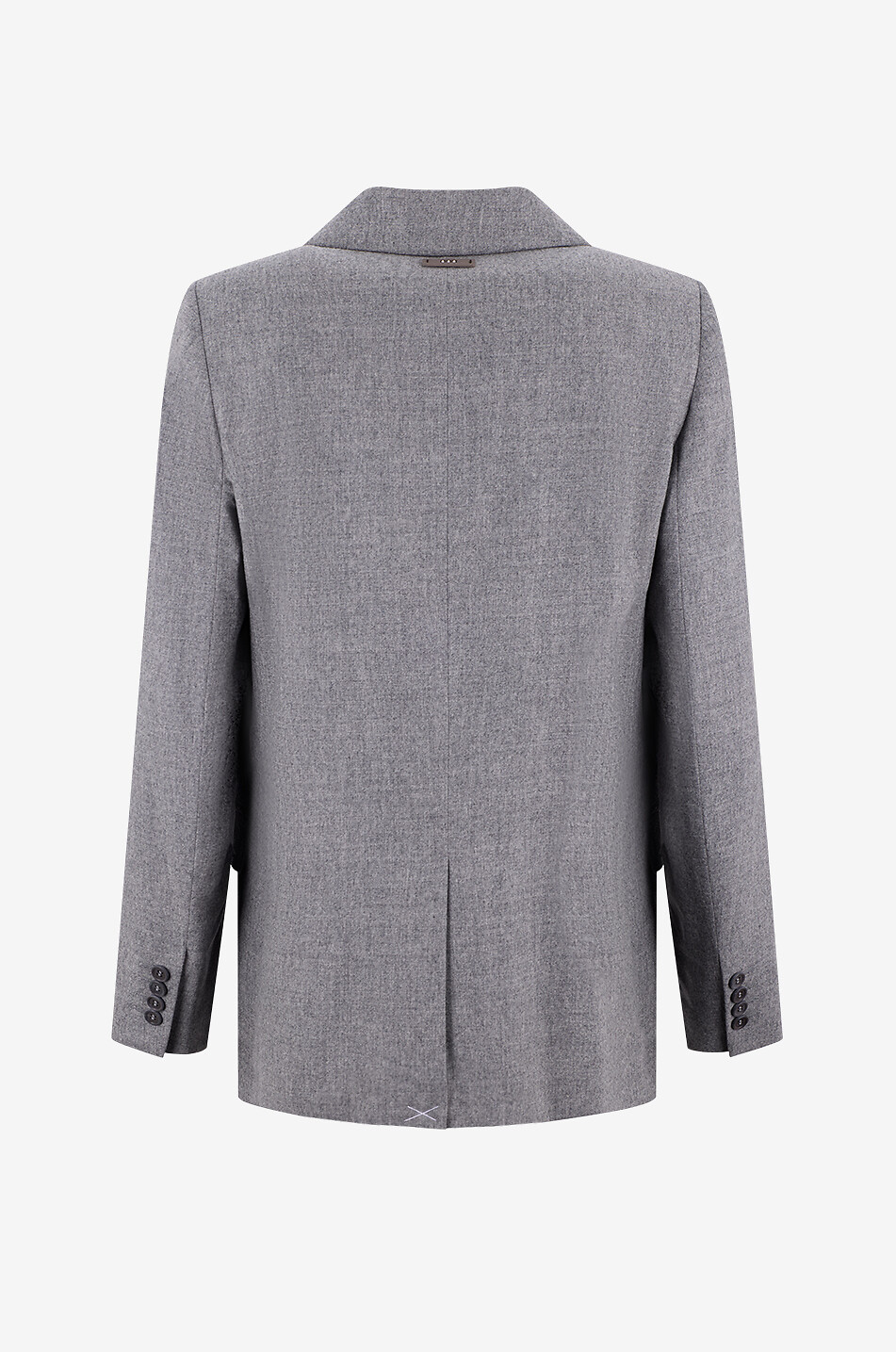 PESERICO Gerader Blazer aus Schurwollflanell und Kaschmir Damen GRAU 2