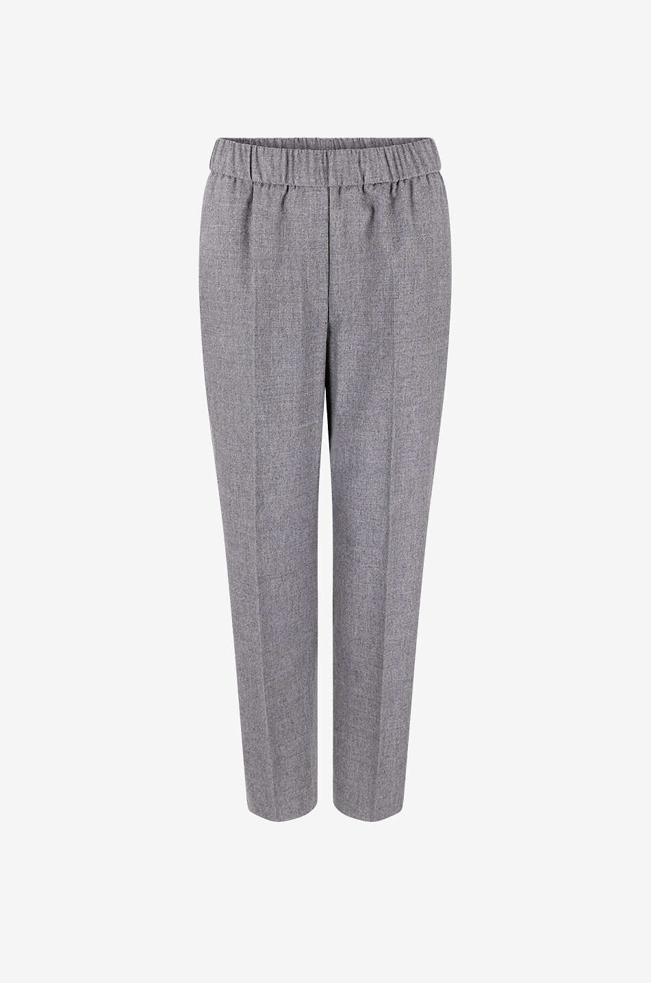 PESERICO Carrot-fit elasticated-waist trousers in blended virgin wool flannel Women GREY 1