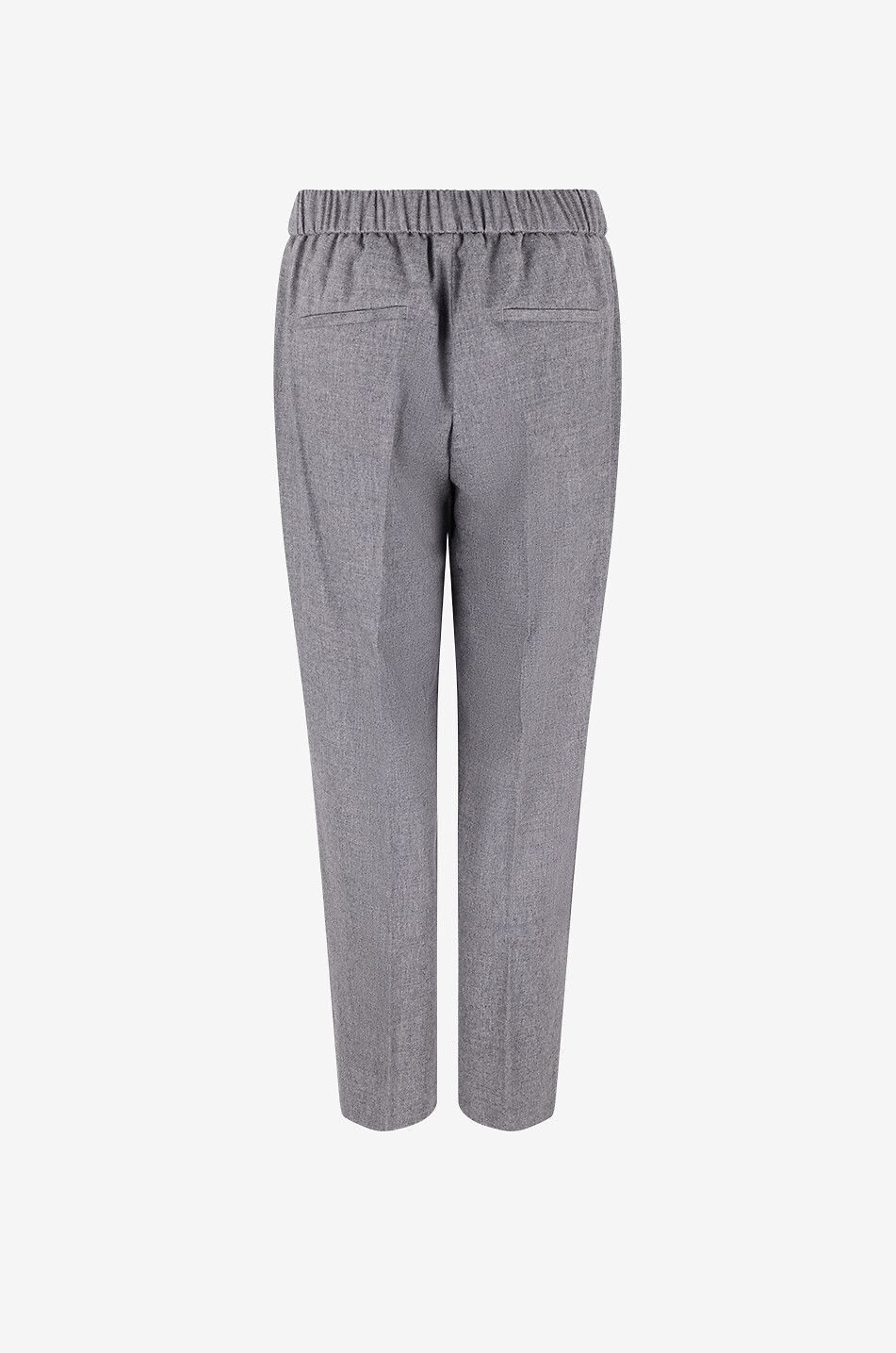 PESERICO Carrot-fit elasticated-waist trousers in blended virgin wool flannel Women GREY 2