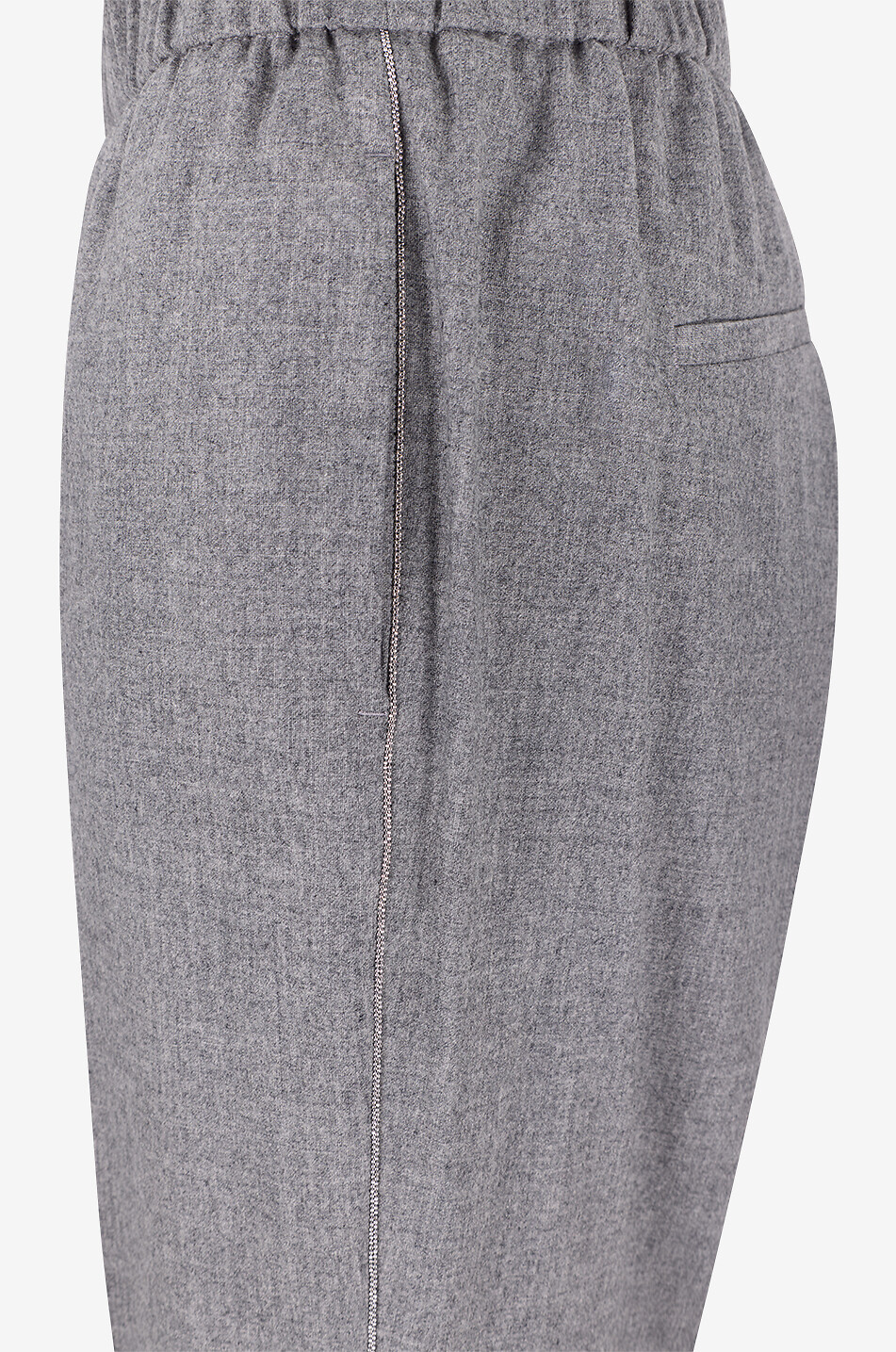 PESERICO Carrot-fit elasticated-waist trousers in blended virgin wool flannel Women GREY 3