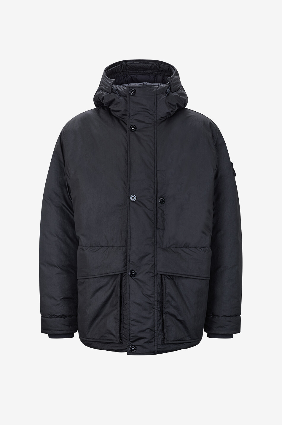 Kurze Parka mit Kapuze aus technischem Gewebe 4100011