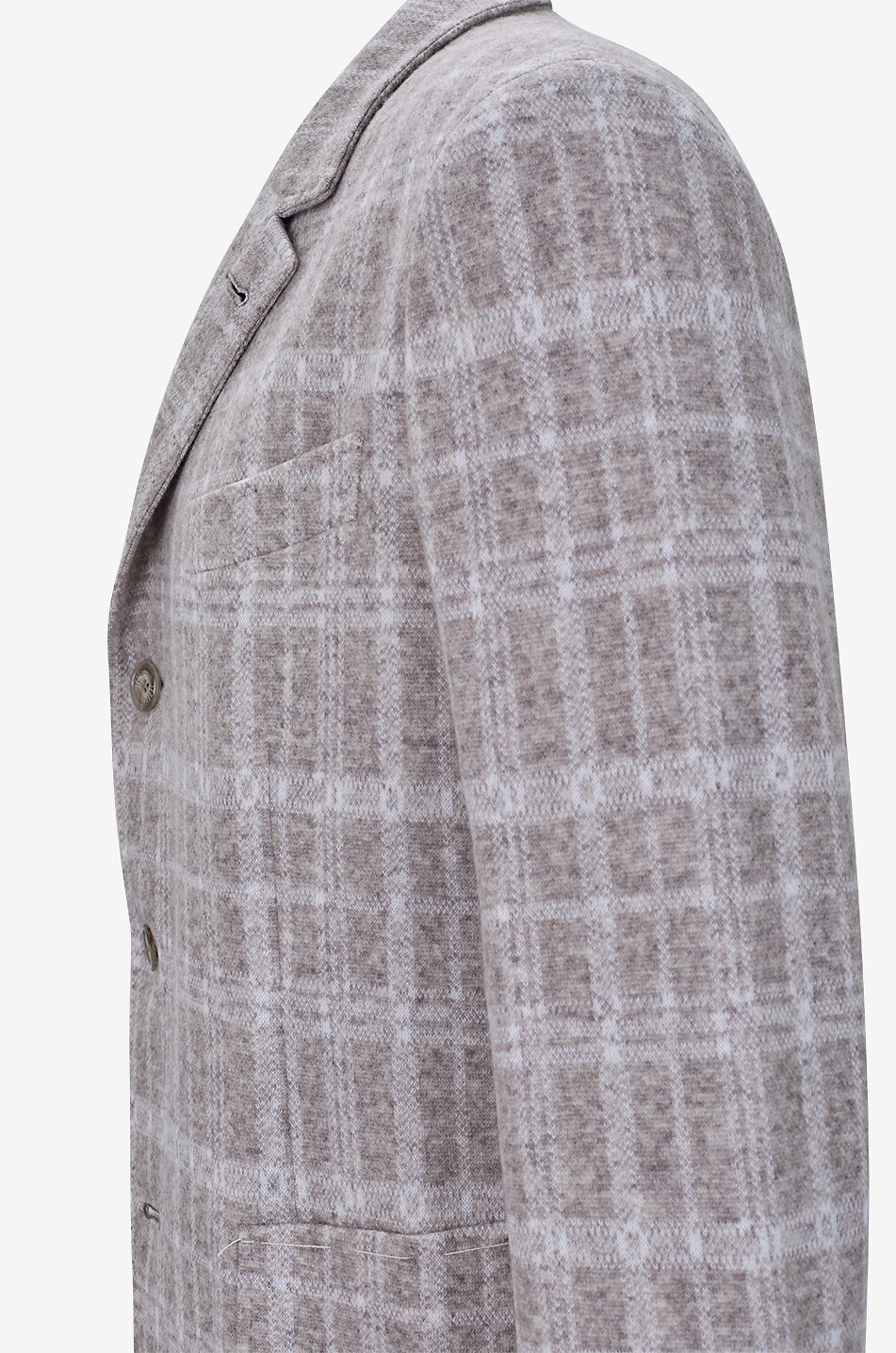 FEDELI Damon cashmere check lightweight jacket Men EGGSHELL 3