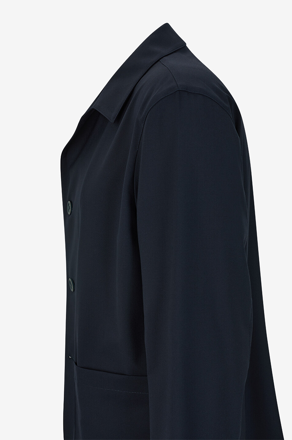 HERNO Straight open-collar lightweight blended wool jacket Men DARK BLUE 3
