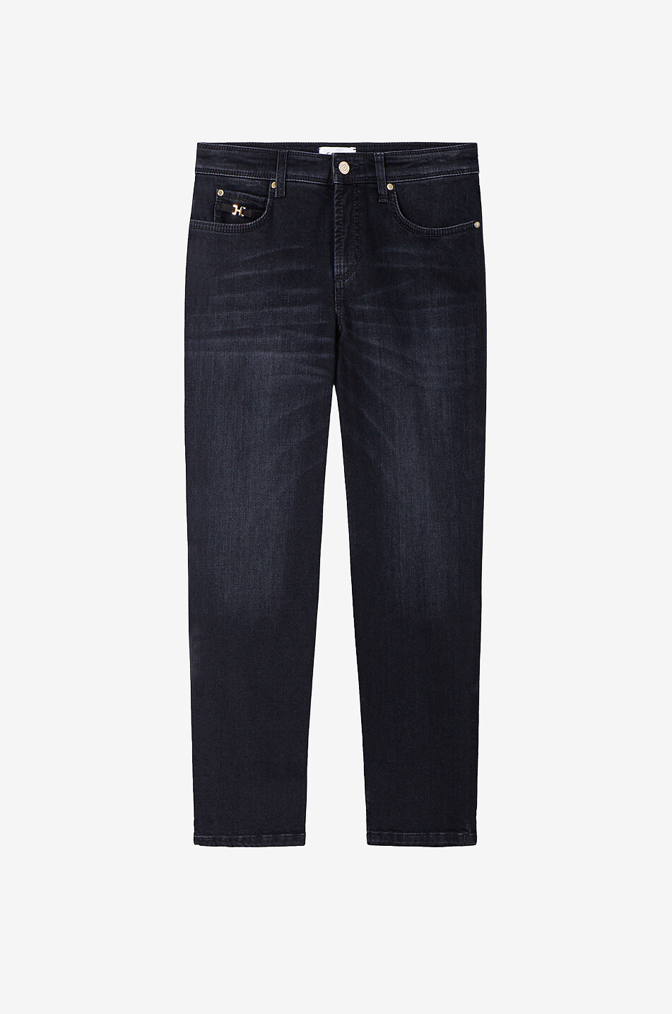 CAMBIO Jean slim en denim délavé Piper Short Femme NOIR 1