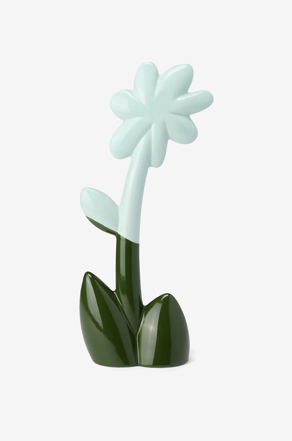 Figurine fleur en grès émaillé bicolore - H12