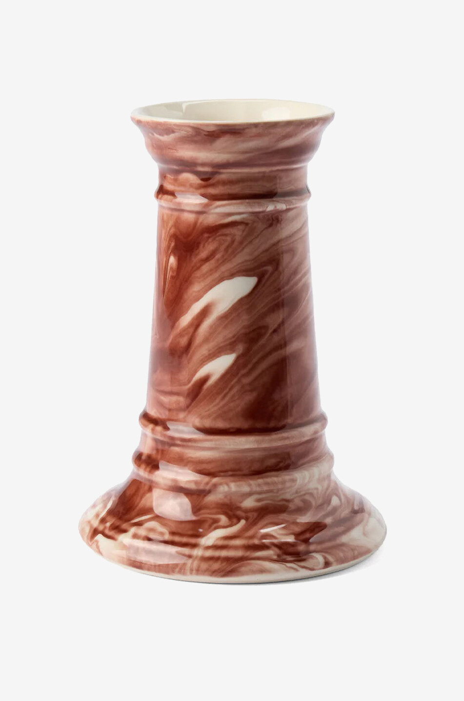 THE CONRAN SHOP Soliflor-Vase aus marmorierter Fayence Wardour Bud Vase H15 Haus DUNKELROT 1