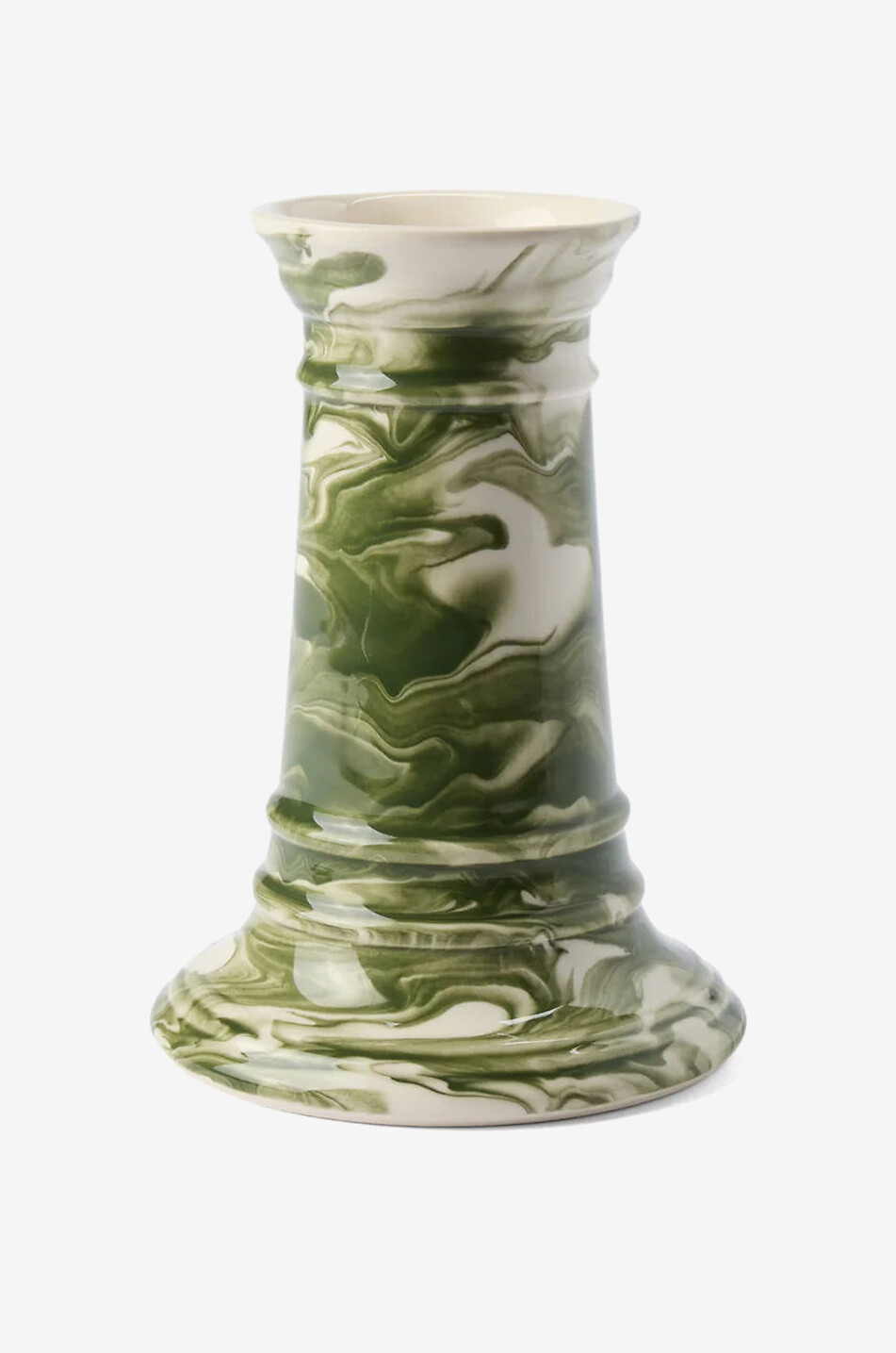 THE CONRAN SHOP Wardour Bud faience marbled soliflore vase H15 Home GREEN 1