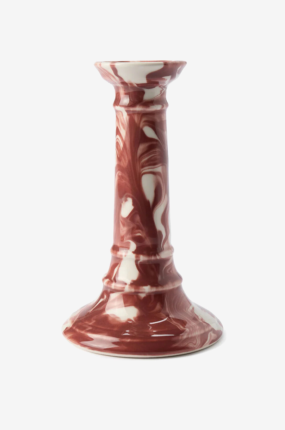 Wardour Candlestick marbled faience candle holder H17