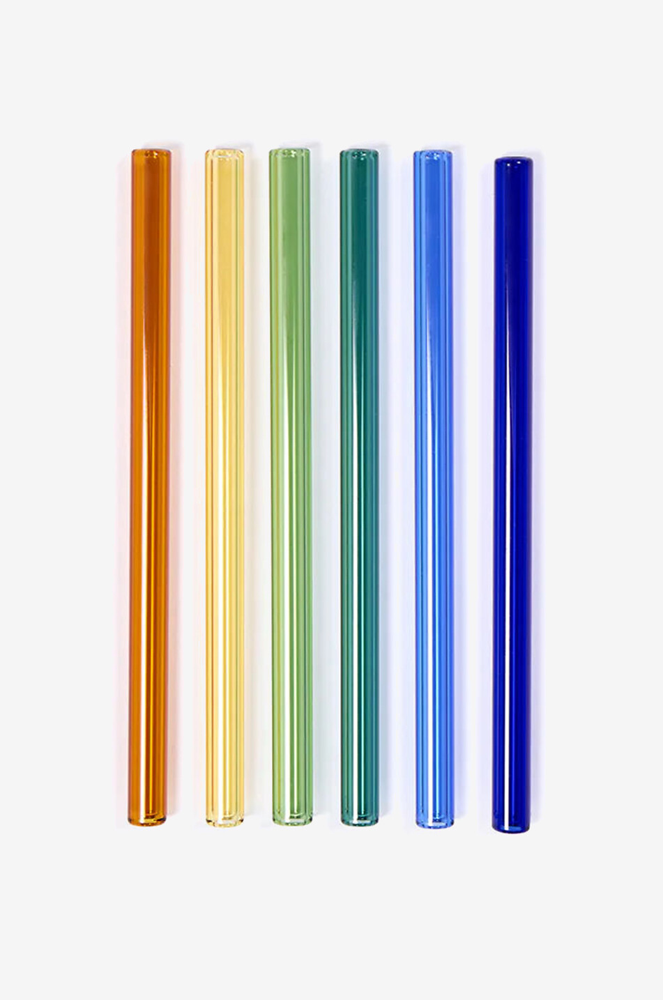 THE CONRAN SHOP Santorini H14 borosilicate glass straws set of six Home MULTI COLOURED 1