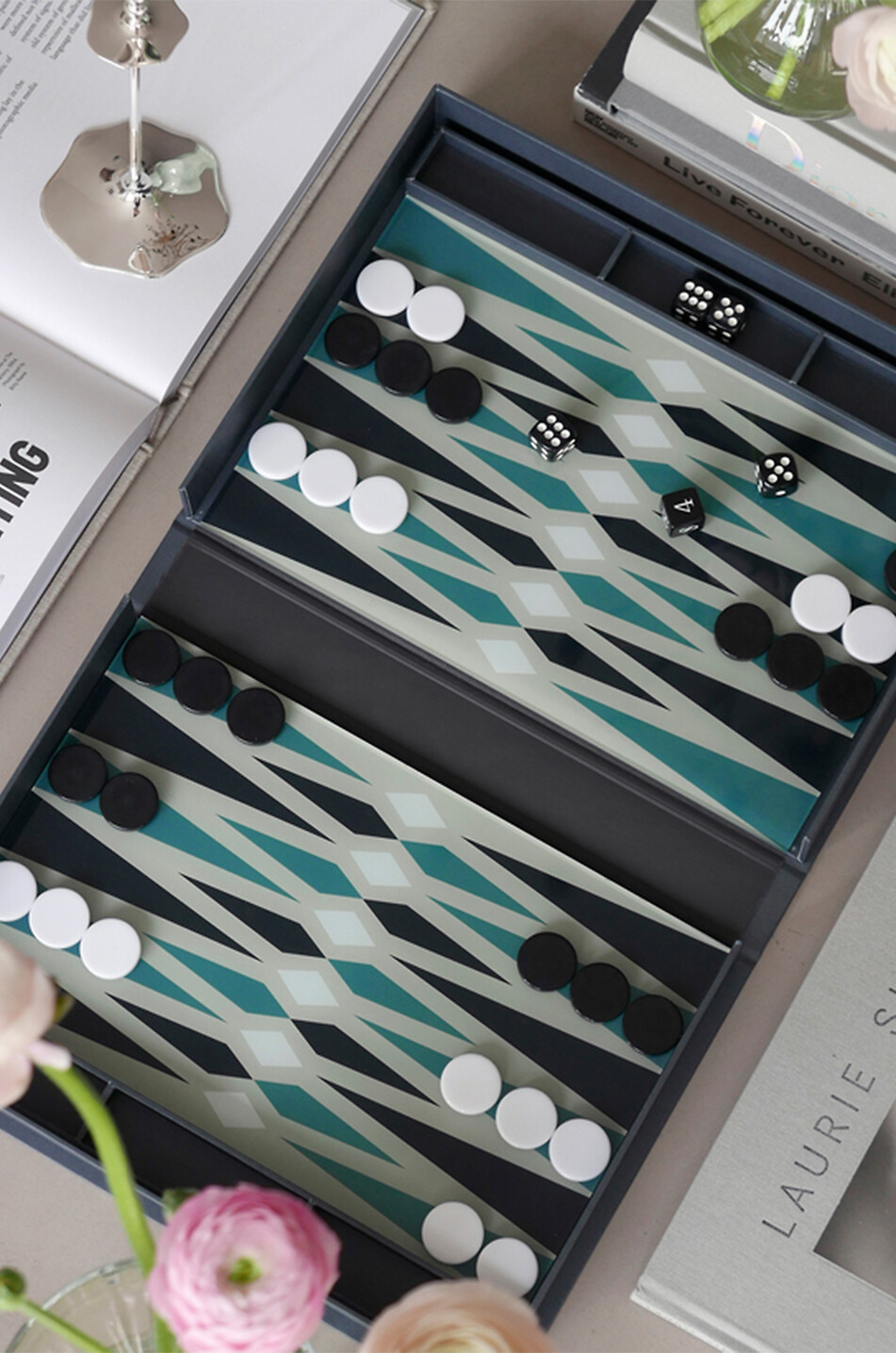 PRINTWORKS Classic backgammon set Home BLUE 4