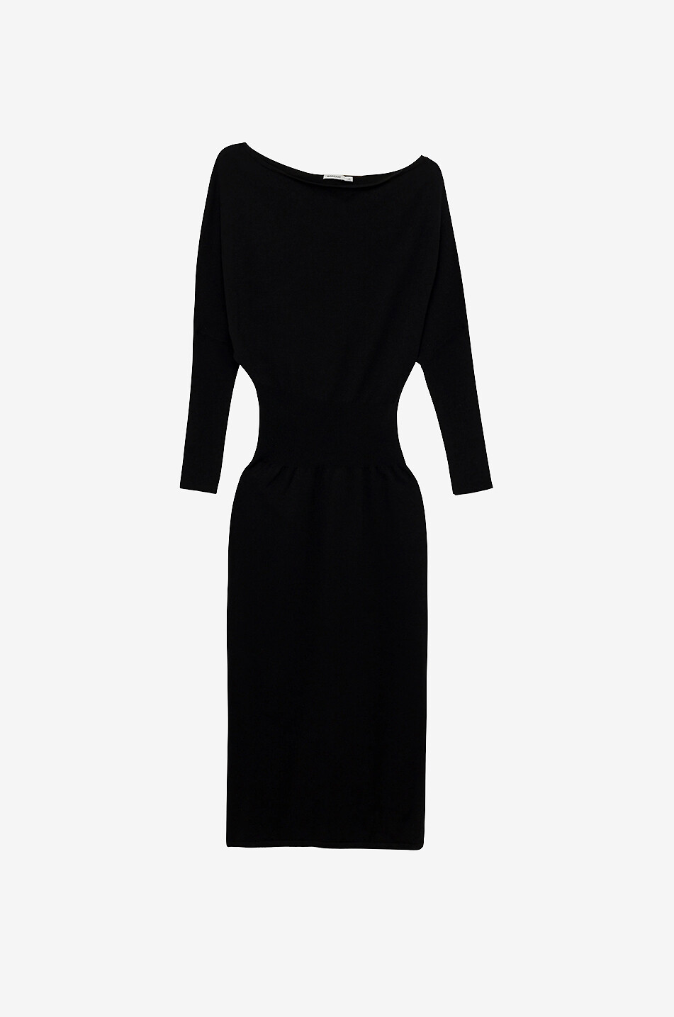 SIMKHAI Janese wool knit midi shirt dress fitted Women BLACK 1