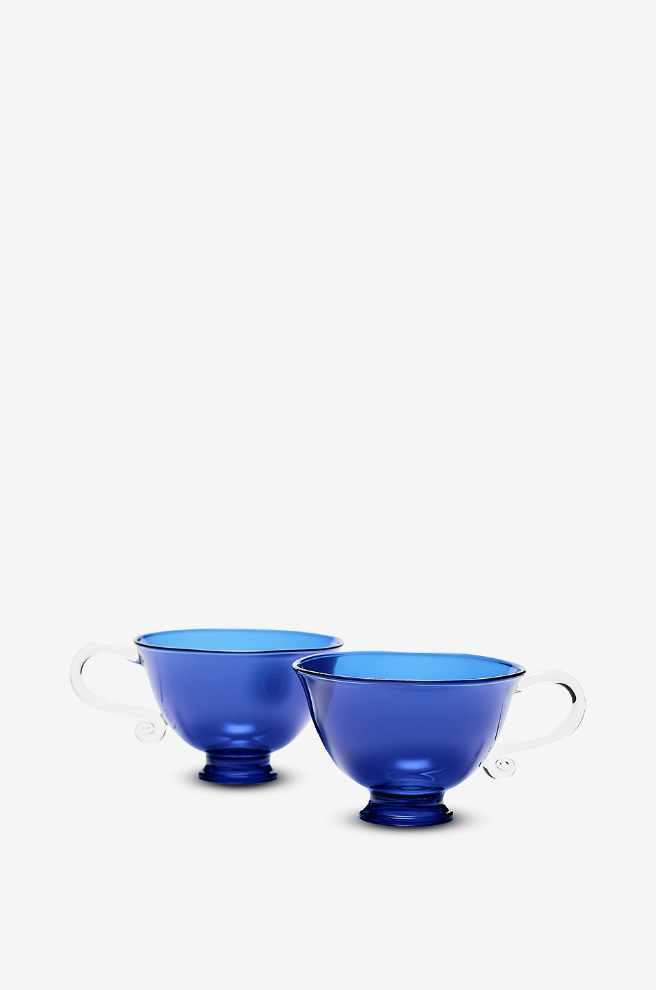 Set of two small borosilicate glass cups