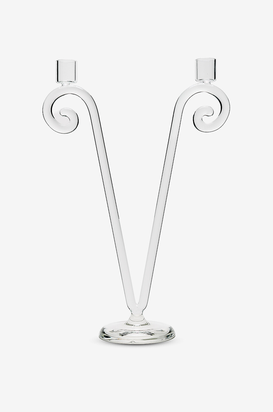 SOPHIE LOU JACOBSEN Zweiarmiger Glas-Kronleuchter mit Spiralstiel Spiral Candleholder Double Stem Haus Farblos 1