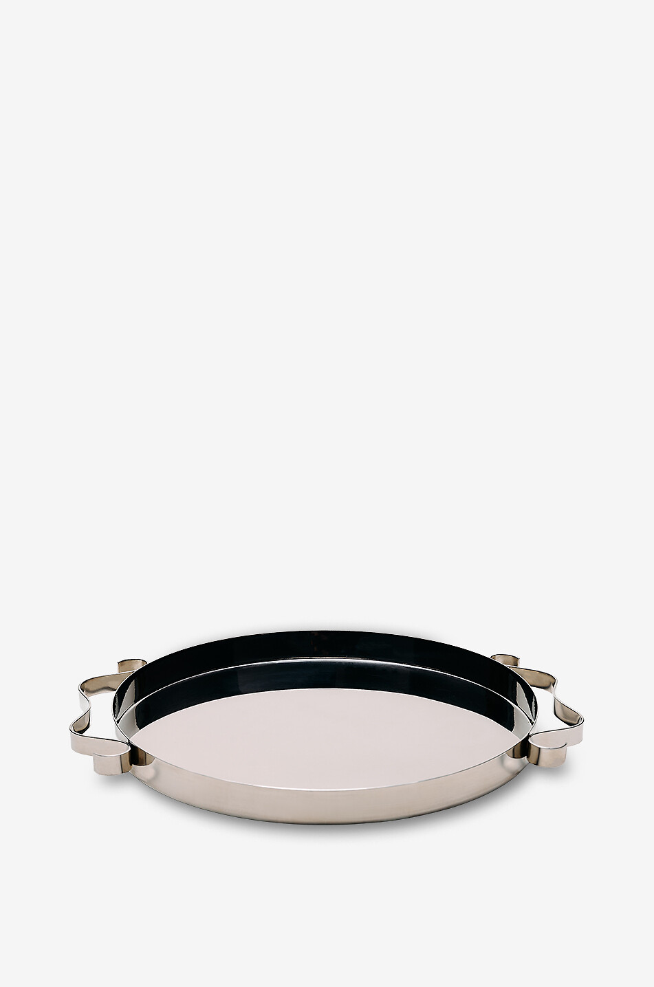 Plateau ovale en acier inoxydable poli Squiggle Tray