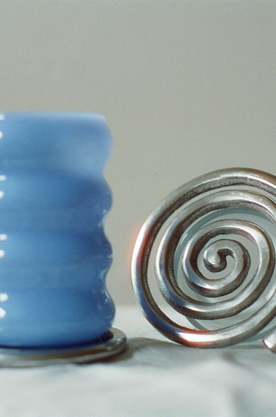 SOPHIE LOU JACOBSEN Set of four spiral aluminium coasters Home SILVER 2