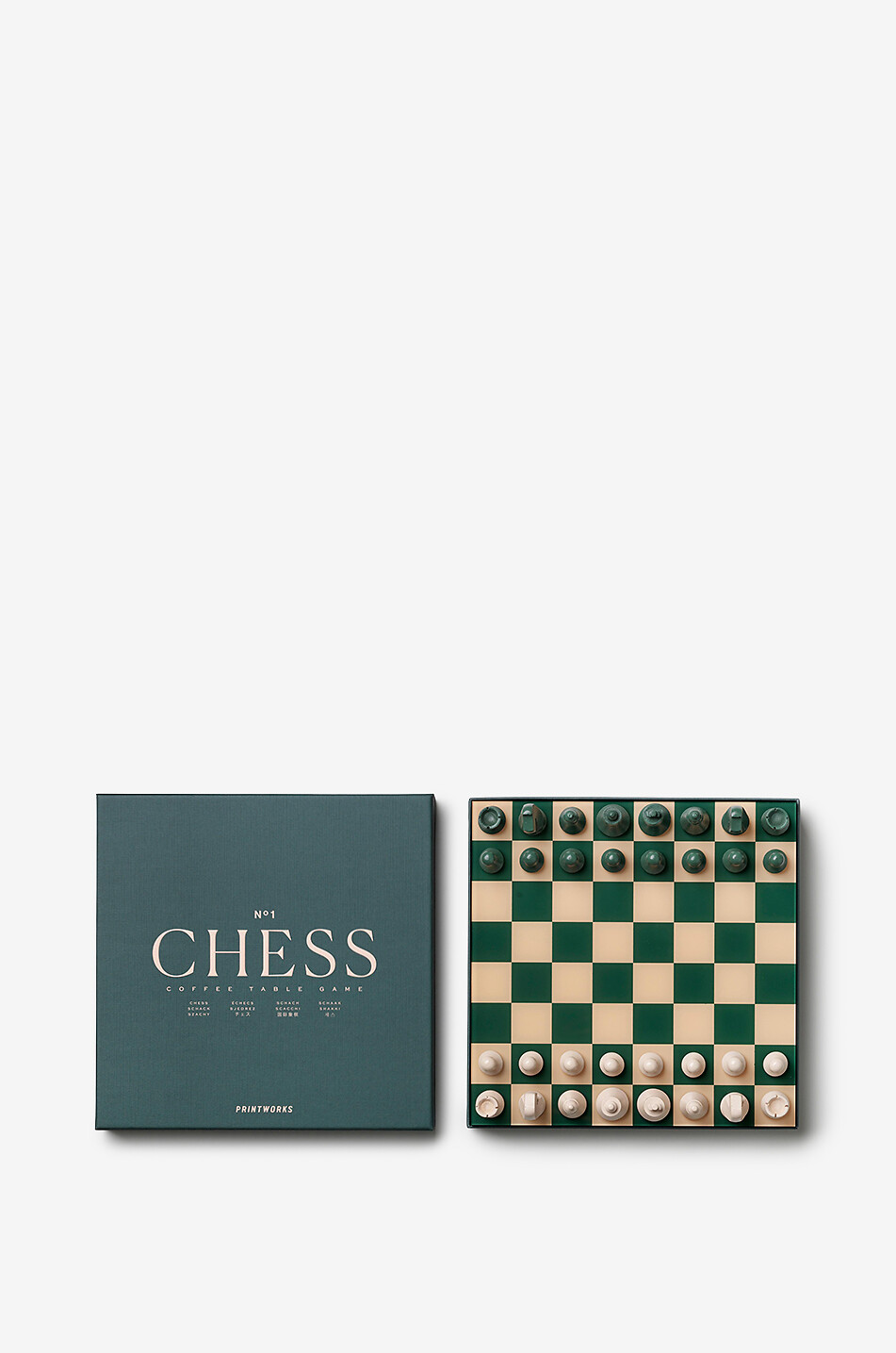 PRINTWORKS Jeu d'échecs en bois avec pièces Classic - Chess Maison VERT 9
