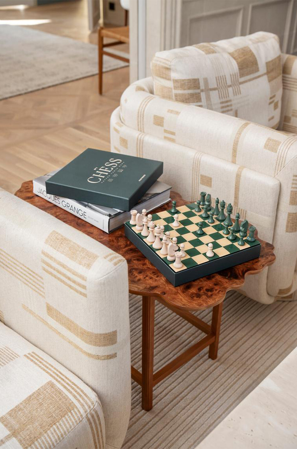 PRINTWORKS Jeu d'échecs en bois avec pièces Classic - Chess Maison VERT 6