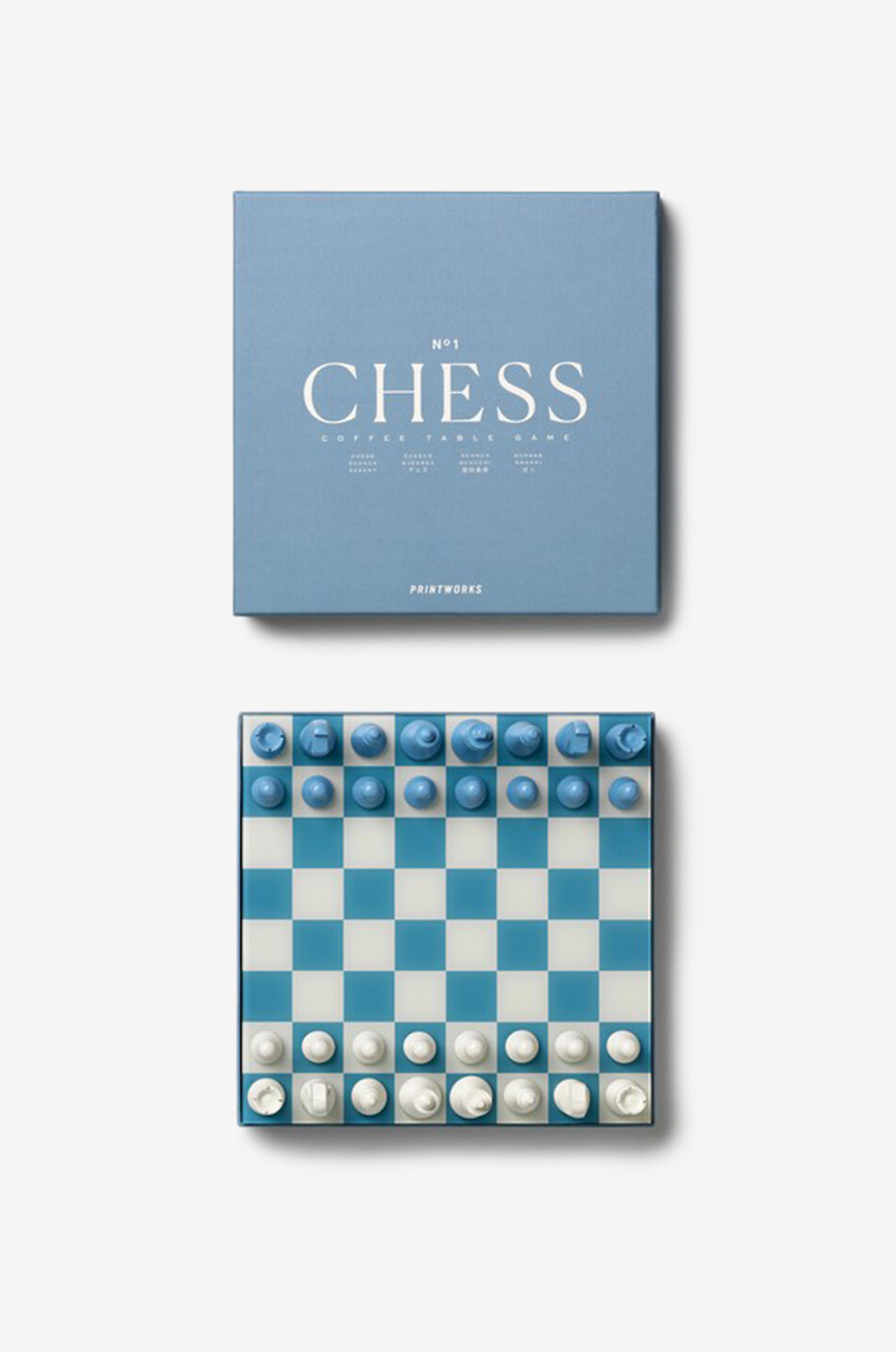 PRINTWORKS Jeu d'échecs en bois et acrylique Classic - Chess, Dusty Blue Maison BLEU 7
