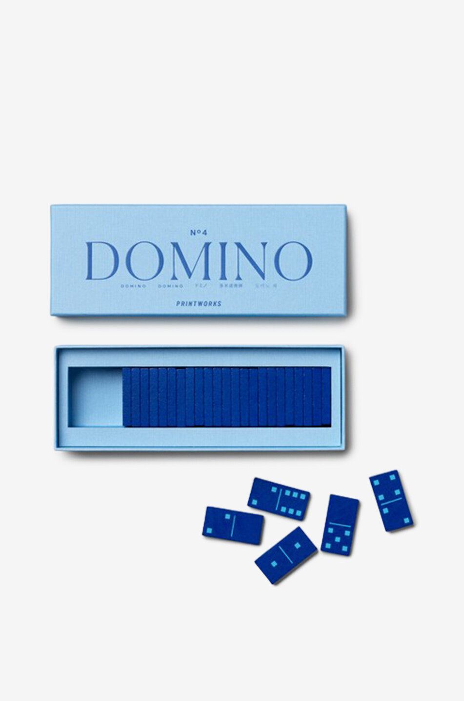 PRINTWORKS Classic wooden dominoes set Home BLUE 2