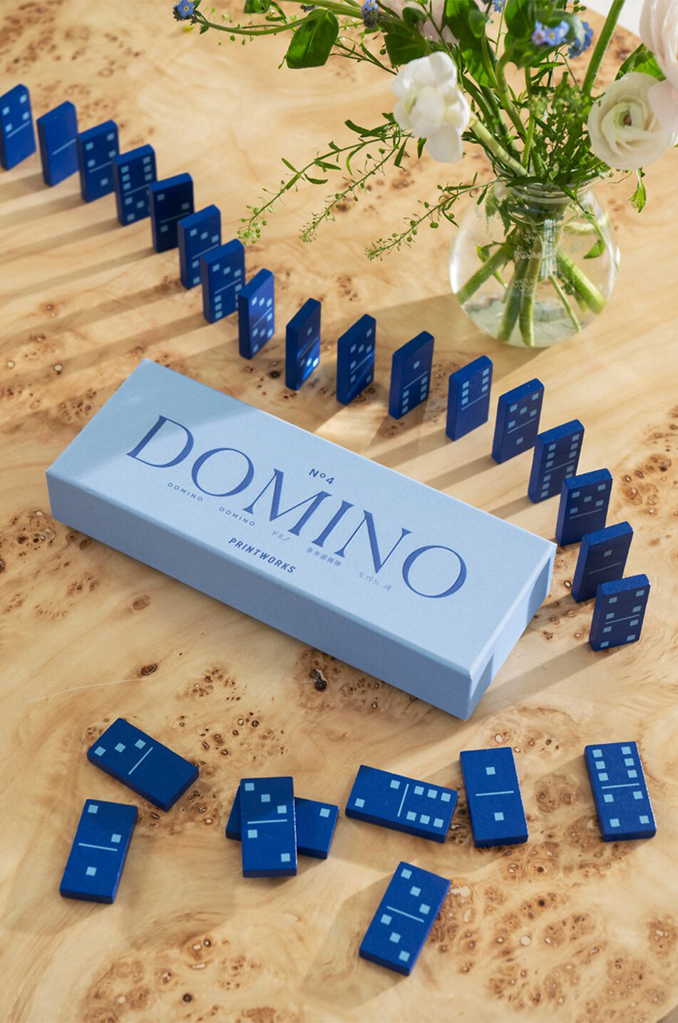 PRINTWORKS Classic wooden dominoes set Home BLUE 3